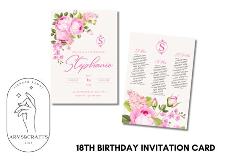 PINK ROSE 18TH BIRTHDAY (DEBUT) INVITATION CARD | Lazada PH