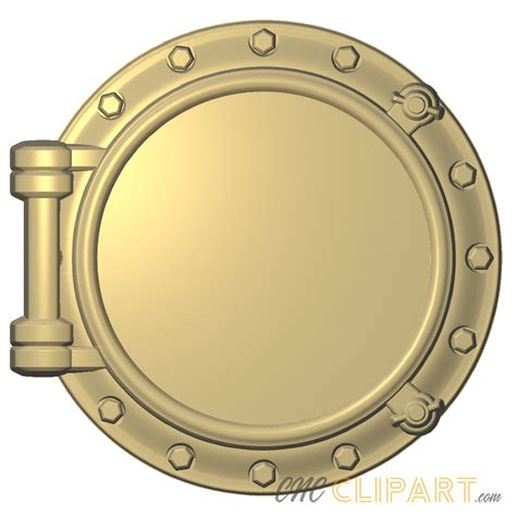 Submarine Hatch 3D Relief Model - CNC Clipart