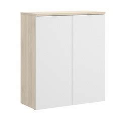 Armario Bajo Puertas Natural Blanco Brillo Rox Bricowork