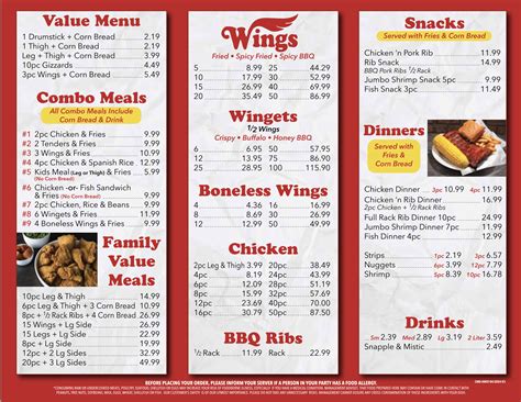 Menu — Wings N Things