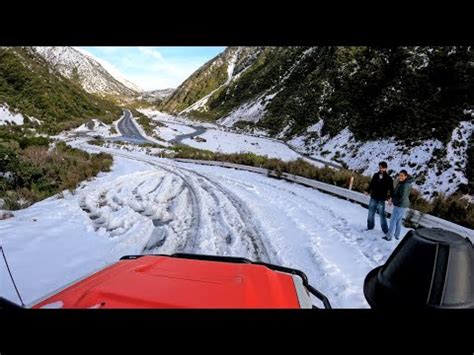 Across Otira First Snow Of The Year Landcruiser Pov In K Youtube