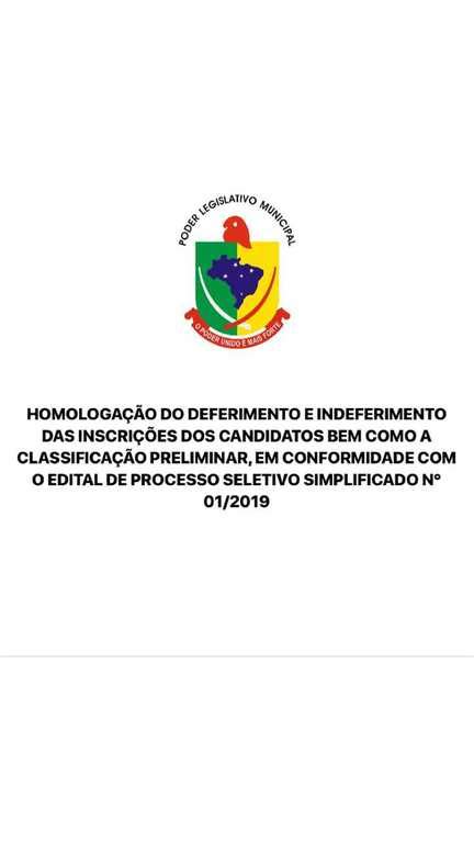 HOMOLOGAÇÃO DO DEFERIMENTO E INDEFERIMENTO DAS INSCRIÇÕES DOS