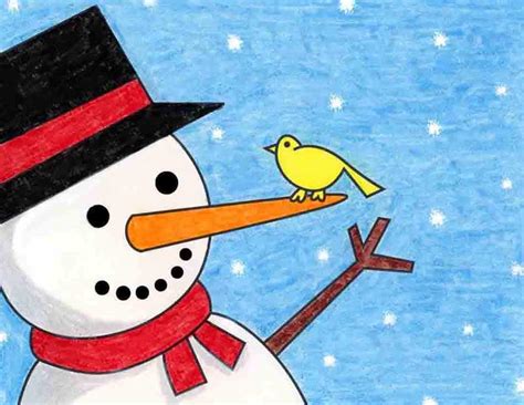 How to Draw an Easy Snowman · Art Projects for Kids