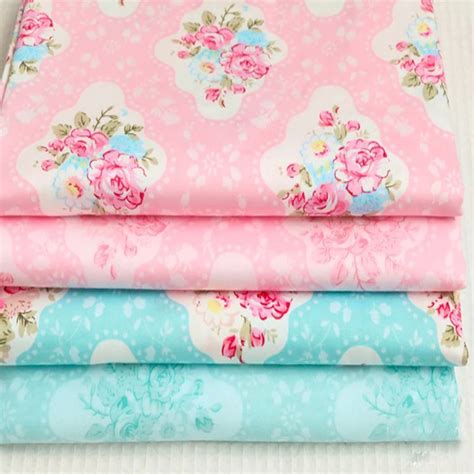 Spring Flowers Printed Cotton Fabric Fat Quarters Bundle Quilting