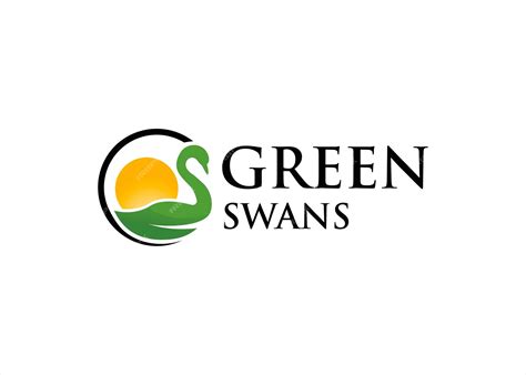 Premium Vector Green Swan Logo Design With Panorama View