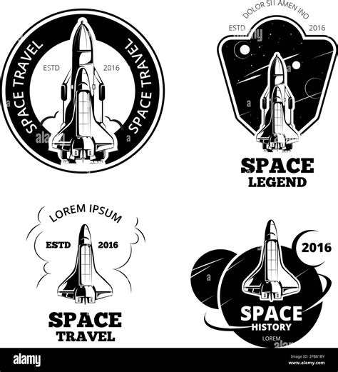 Ensemble vectoriel de badges emblèmes et logos d astronautes dans l