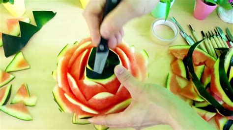 Watermelon Rose Flower Edible Art 9 Steps With Pictures