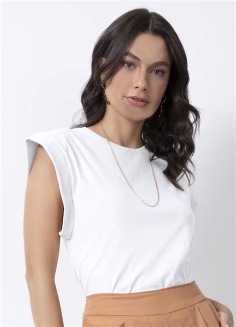 Blusa Branca em Malha de Algodão Quintess