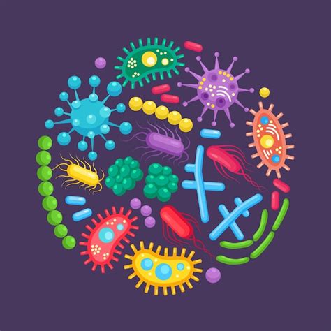 Premium Vector Set Of Bacteria Microbes Virus Germs Disease