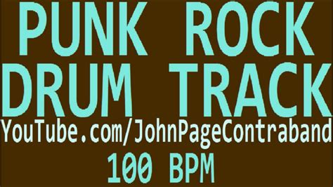 Punk Rock Drum Backing Track 100 Bpm Youtube