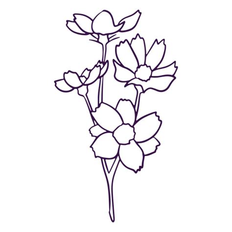 Dise O Png Y Svg De Arte De L Nea De Icono De Flor De Naturaleza Para