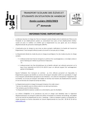 Remplissable En Ligne Transport Des Lves Et Des Tudiants En Situation