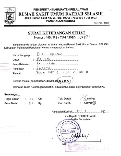 Contoh Surat Keterangan Pengalihan Kartu Indonesia Sehat Surat