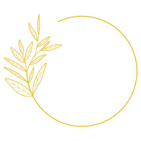 Gold Circle Frame Leaves 13077797 PNG