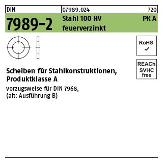 DIN 7989 2 Stahl 100 HV PK A feuerverzinkt Scheiben für Stahlkonstruk