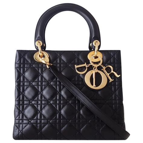 LADY DIOR SCHWARZE TASCHE Leder Ref 178448 Joli Closet