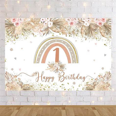 Amazon Aibiin X Ft Boho Happy Birthday Backdrop Boho Floral