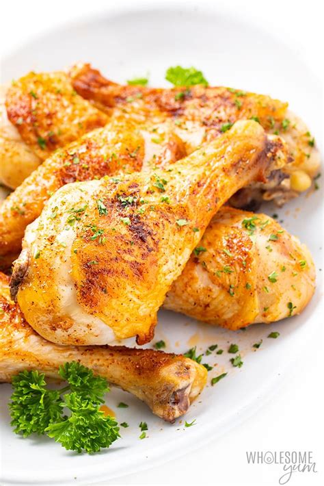 Super Crispy Baked Chicken Legs Drumsticks Recipe Wholesome Yum