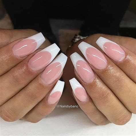 22 Elegant French Tip Coffin Nails