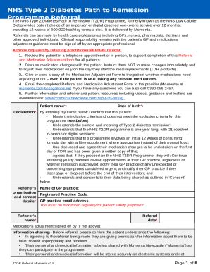 Nhs Type Diabetes Path To Remission Programme Referral Doc Template