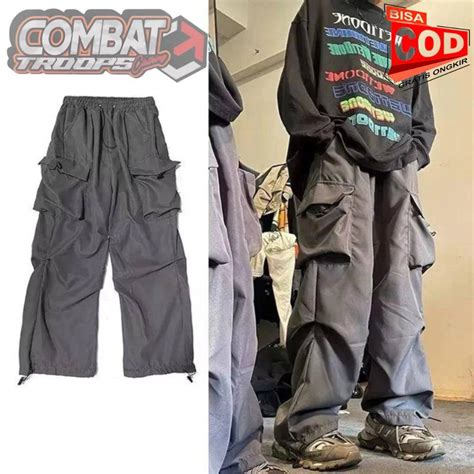 Jual Gombrang Cargo Pants Terbaru Cowok Cewek Baggy Pants Celana