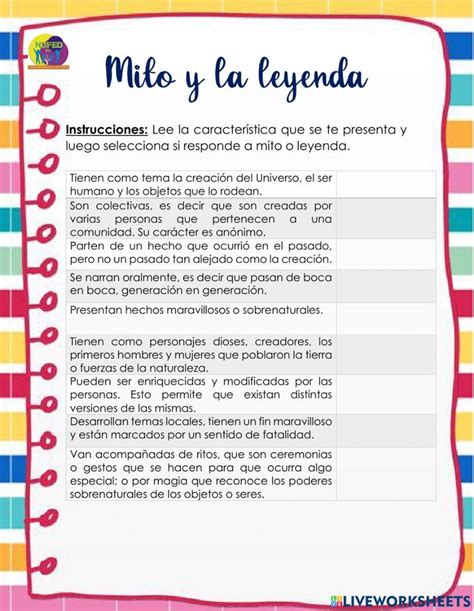 El Mito Y La Leyenda Worksheet Estrategias Para Ense Ar A Leer Mitos