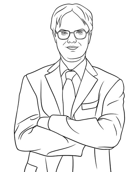 Dwight Schrute Coloring Page The Office