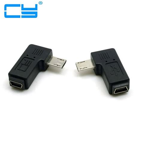 Mm Long Connector Degree Left Right Angled Micro Usb Pin Male To