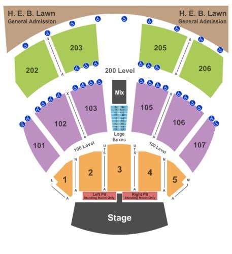 Austin360 Amphitheater Seating Chart With Rows Cabinets Matttroy