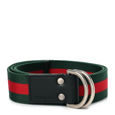 Gucci Canvas Web D Ring 40mm Belt 90 36 Green Red 1163710 Fashionphile