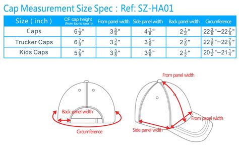 Caps Sizes Chart Baseball Caps All Sizes Hats For All Head Sizes