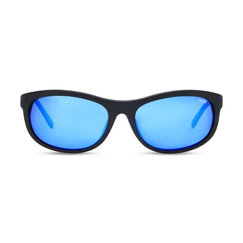 Revo Mens Vintage Wrap Sunglasses Matte Black H2o Heritage Blue New Revo Oakley