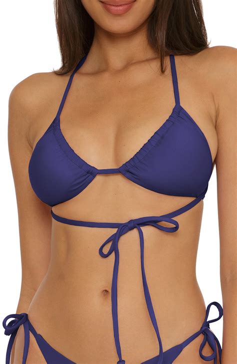 Becca Color Code Wraparound Triangle Bikini Top Navy Editorialist