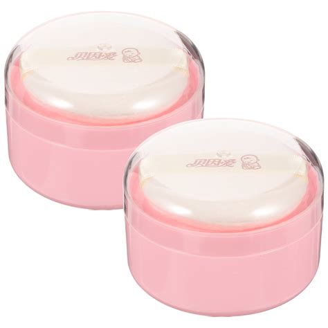 2pcs Body Powder Puffs Boxes With Talcum For Baby And Adults Portable