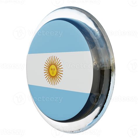 Argentina Right View 3d Textured Glossy Circle Flag 10869509 PNG