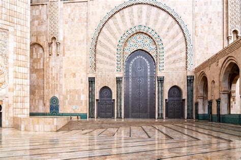 Casablanca, Morocco -march 25, 2024-The great portals of the Hassan II