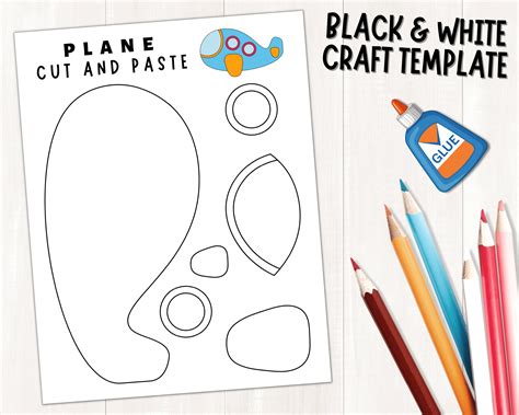 Printable Plane Craft Template for Kids Transportation Crafts Color, Cut, and Glue Build a Plane ...