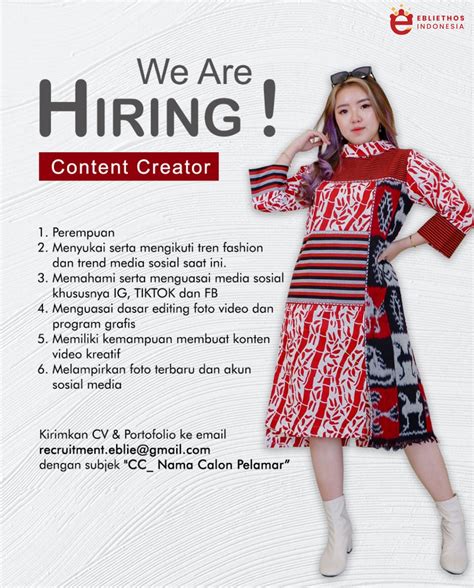 Lowongan Kerja Content Creator Desain Grafis Di Ebliethos Indonesia