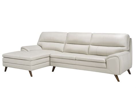 Modern Light Beige Leather Sofa-Chaise - Arrow Furniture