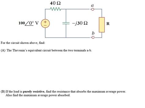 Solved 40 12 A 100 0° V J30 Ω R B For The Circuit Shown