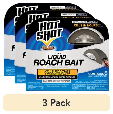 3 Pack Hot Shot Ultra Liquid Roach Bait Traps 6 Count Roach Repellent And Killer Kill