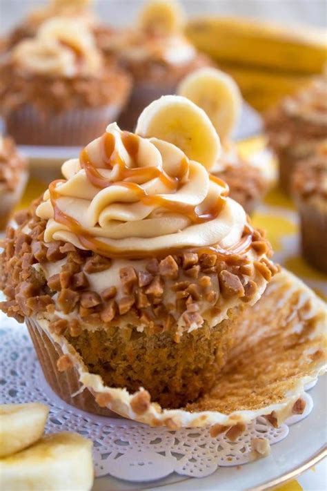 Banana Caramel Cupcakes With Caramel Cream Cheese Frosting ~recipe