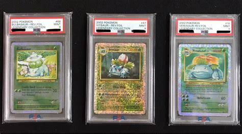 Legendary Reverse Holos Psa 9 Set Bulbasaur Ivysaur Venusaur