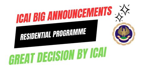 Breaking News Icai Big Announcements For Ca Student Residential