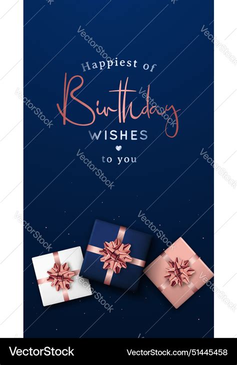 Happiest Birthday Wishes To You Greeting Text Vector Image