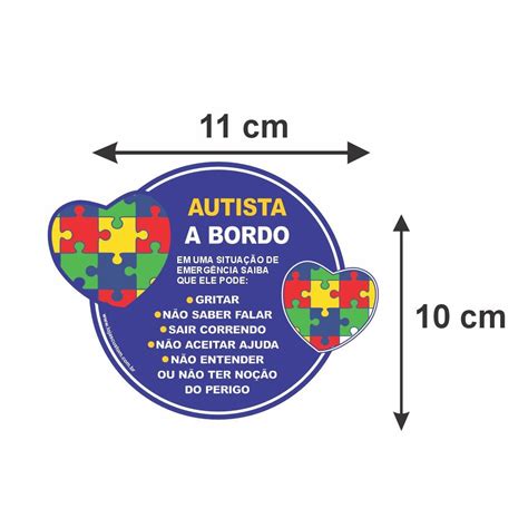 Comprar Kit Adesivos S Mbolo Autista Autismo Lei Pcd Autista A Bordo