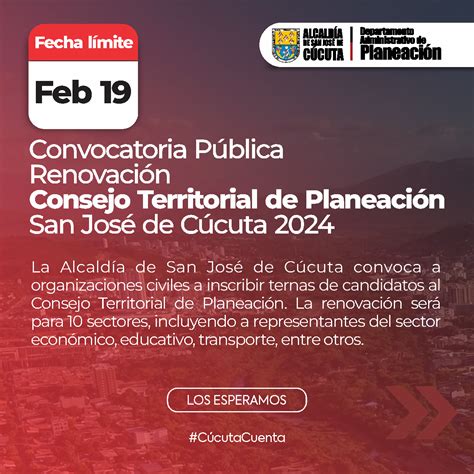 Participe En La Renovaci N Del Consejo Territorial De Planeaci N San