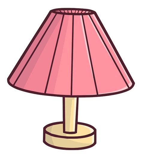 Illustration De Dessin Anim De Lampe De Bureau En Bois Rose Vecteur