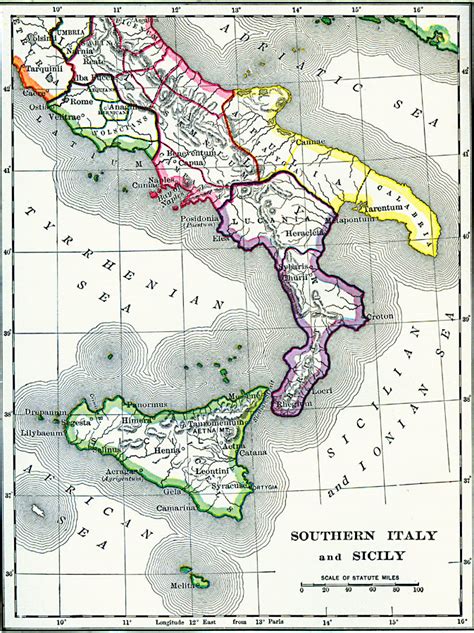 Large Map Of Southern Italy