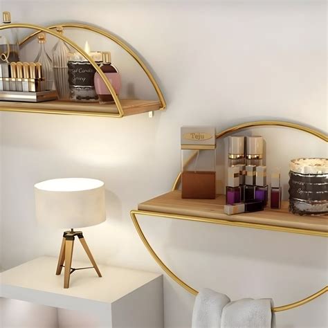 Double Wall Shelves Gold Shelves Floating Shelf Towel Rack Book